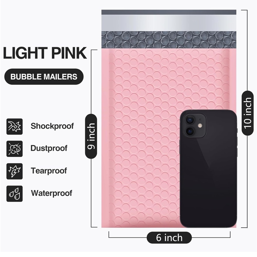 LAST SET💓10 pack Bubble Envelope 6 x 9 inch Light pink - Picture 2 of 5